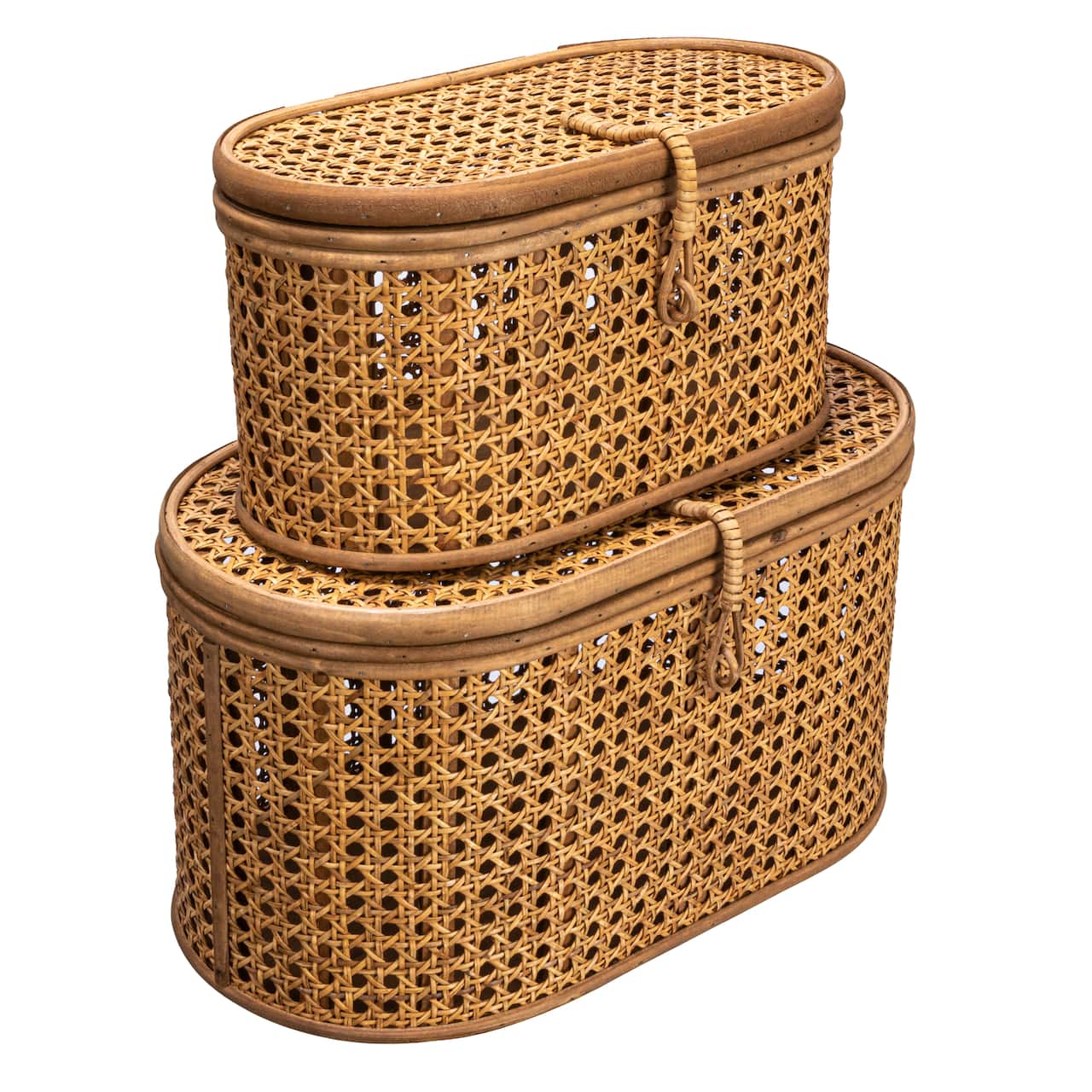 Hello Honey® Modern Decorative Oval Woven Rattan Storage Box Set